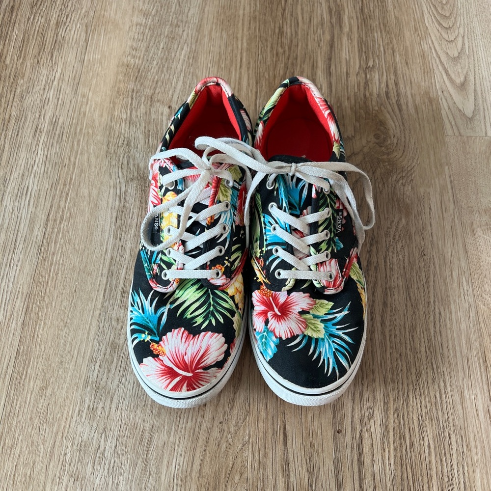 Tropical floral vans